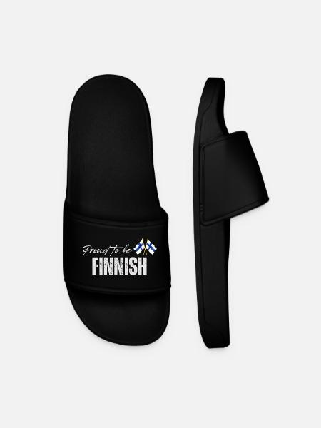 Proud Finn, I love Finland - Men’s Pool Sliders - black