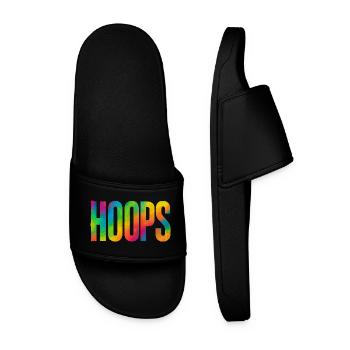 Hoops Basketball Sport Geschenkidee BBall - Männer Badelatschen - Schwarz - Vorne