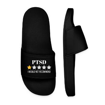 Vivid Abstract Ocean Wave Pattern - Men’s Pool Sliders - black - Front