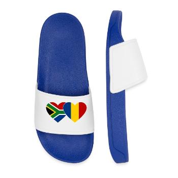 Südafrika Rumänien Flagge Herz - Männer Badelatschen - Königsblau - Vorne