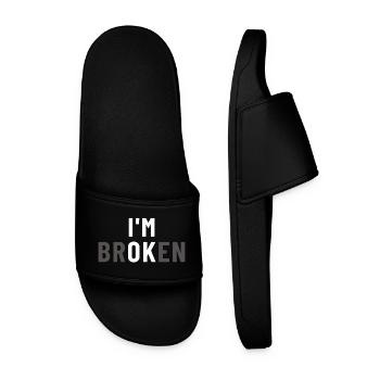 I am Broken I'm OK - Männer Badelatschen - Schwarz - Vorne