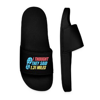 Running Run They Said 1.31 Miles Marathon Runner - Men’s Pool Sliders - black - Front