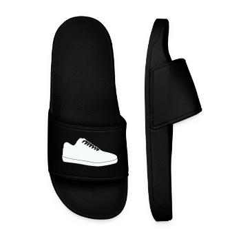 Shoe Silhouette Line Art - Men’s Pool Sliders - black - Front