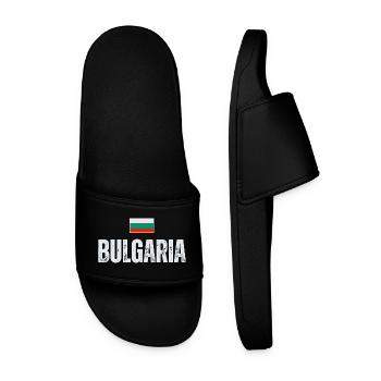 Bulgarian flag, Bulgarian patriot - Men’s Pool Sliders - black - Front
