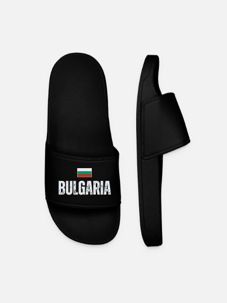 Bulgarian flag, Bulgarian patriot - Men’s Pool Sliders - black