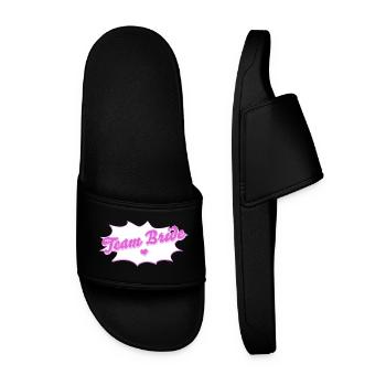 Bachelorette Team Bride - Bachelorette Party Design - Men’s Pool Sliders - black - Front