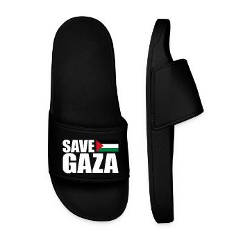 Save gaza - Men’s Pool Sliders - black - Front