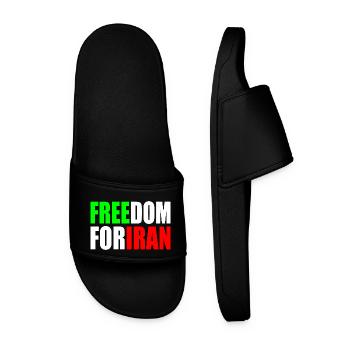 Freedom for iran - Männer Badelatschen - Schwarz - Vorne