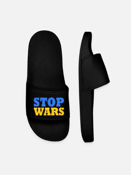 Stop war - Men’s Pool Sliders - black