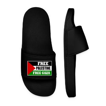 Free palestine - Männer Badelatschen - Schwarz - Vorne