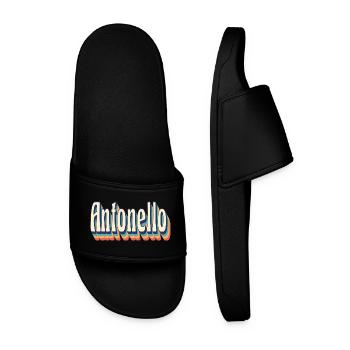 Antonello retro vintage t-shirt t-shirt gift - Men’s Pool Sliders - black - Front
