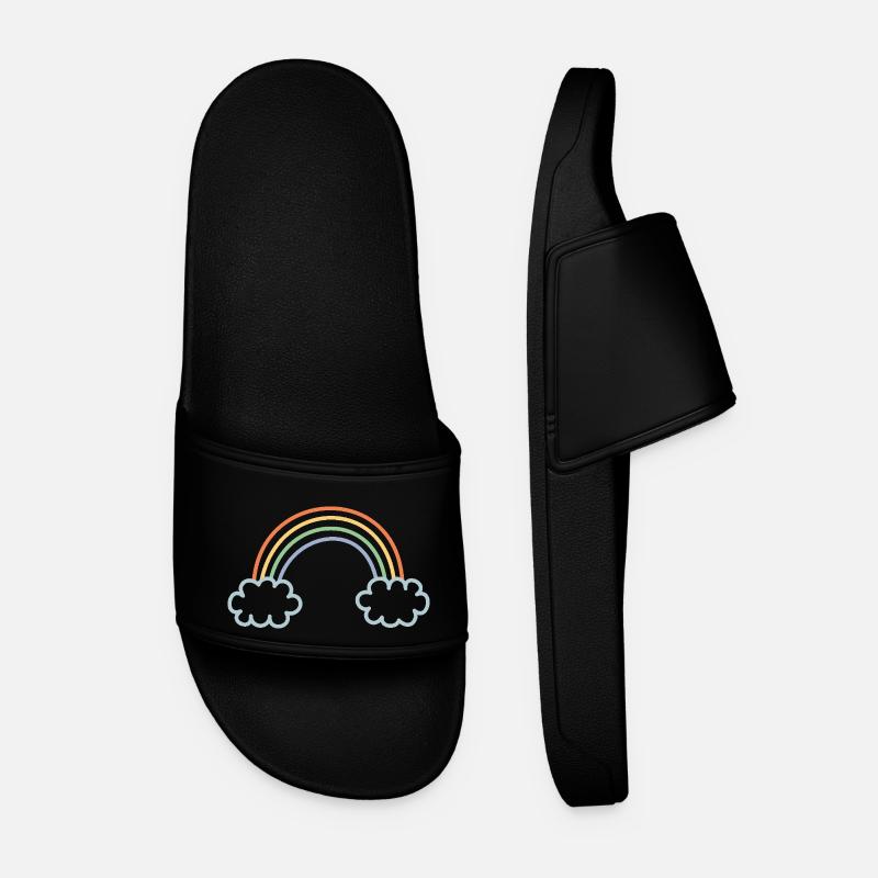 Rainbow dyed - Men’s Pool Sliders - black
