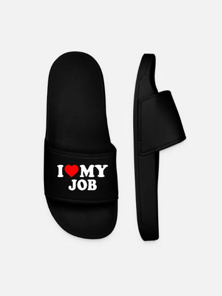 I love my job - Men’s Pool Sliders - black