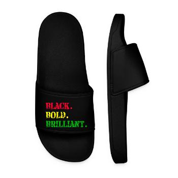 Black Bold Brilliant Black History Month African - Männer Badelatschen - Schwarz - Vorne