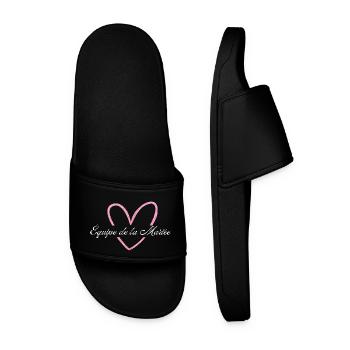 Équipe de La mariée cœur rose pailleté - Claquettes Homme - noir - Devant