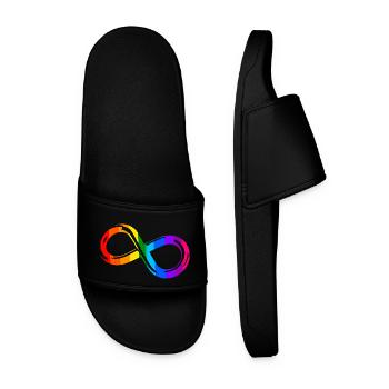 Different, Not Less – Autism Acceptance - Men’s Pool Sliders - black - Front
