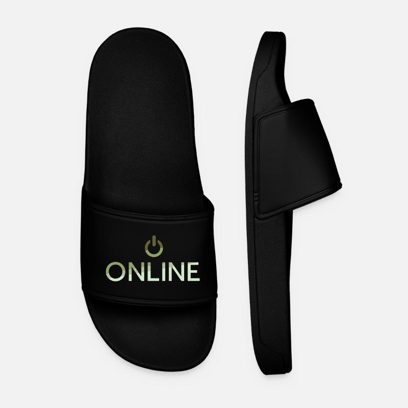 online lettering - On Button active - Men’s Pool Sliders - black