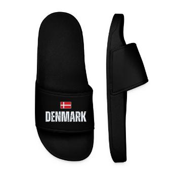 Flag of Denmark, proud Danish - Men’s Pool Sliders - black - Front
