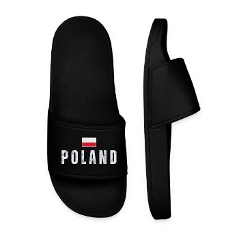 Fierté polonaise, drapeau polonais - Claquettes Homme - noir - Devant