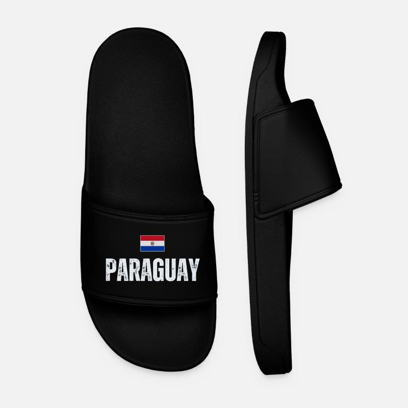 Paraguayan flag, Paraguayan pride - Men’s Pool Sliders - black