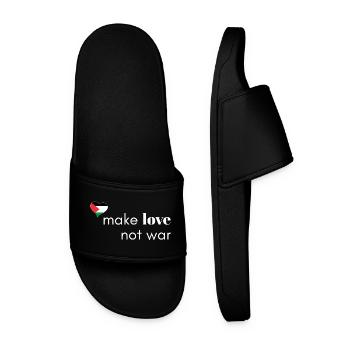 Make Love Not War - Palestine - Men’s Pool Sliders - black - Front