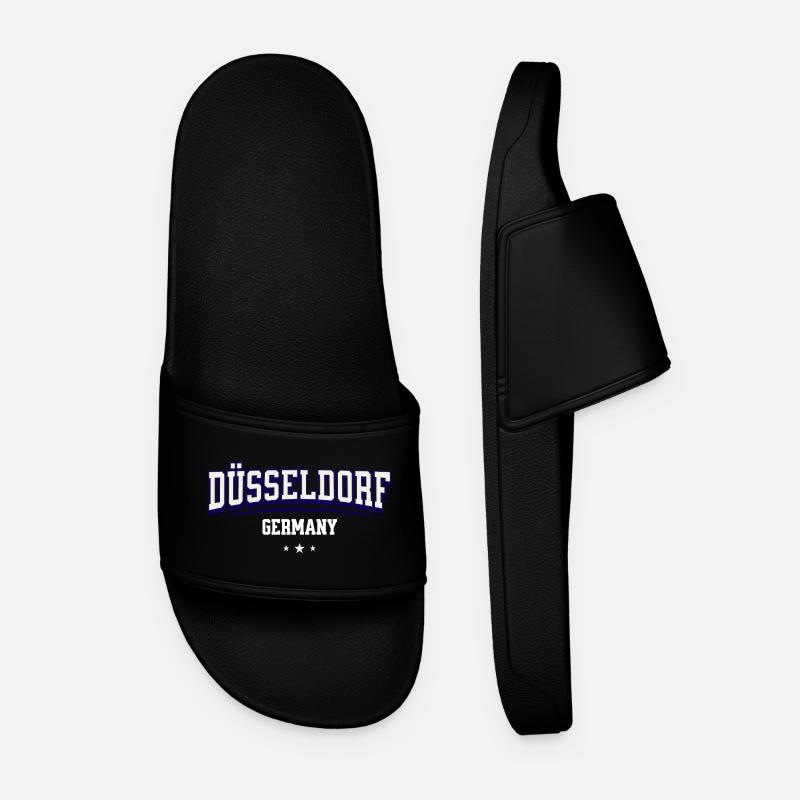 Düsseldorf Deutschland Varsity-Logo - Männer Badelatschen - Schwarz