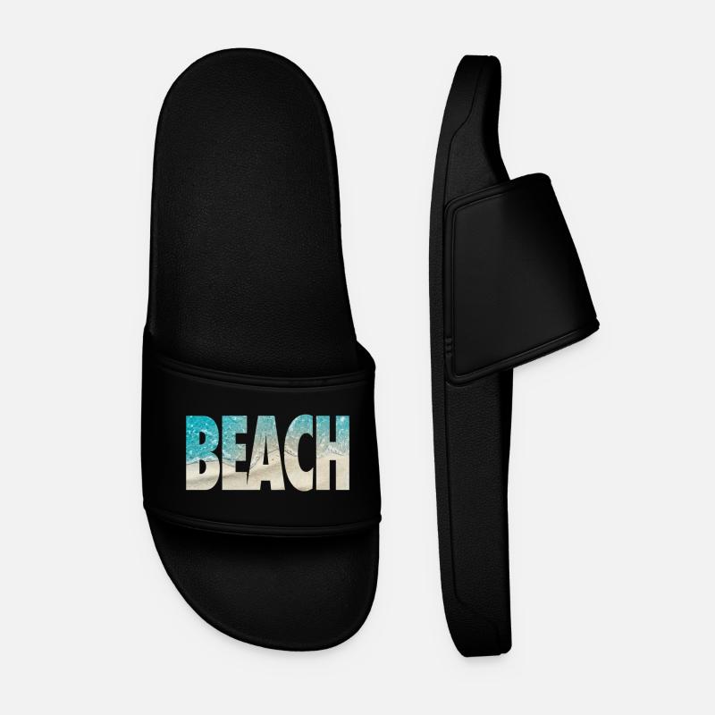 Tropische BEACH Ozean-Text-Vibe - Männer Badelatschen - Schwarz
