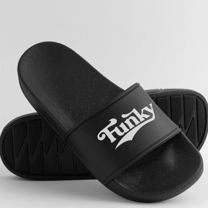 Logo rétro Funky Script Claquettes Homme