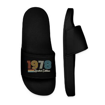 48th birthday 1978 Born 1978 - Men’s Pool Sliders - black - Front