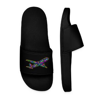 Pilote d’avion coloré Enfants Hommes Garçons Pilote - Claquettes Homme - noir - Devant