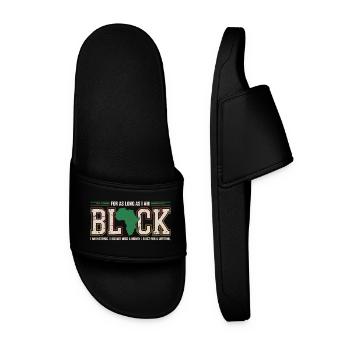 Fierté Afro Black History Month Vintage - Claquettes Homme - noir - Devant