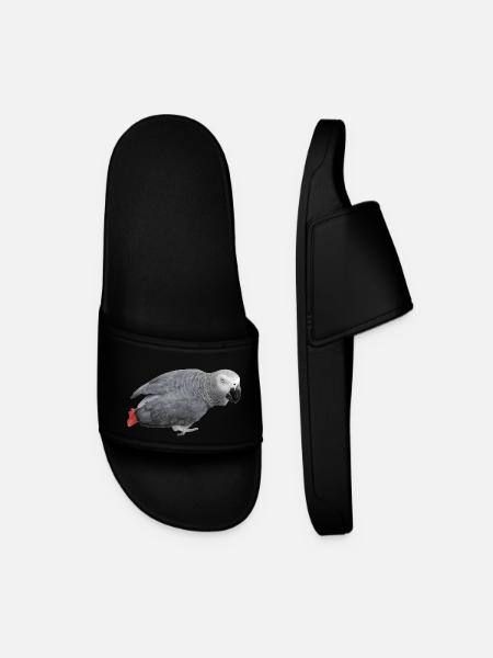 gray bird - Men’s Pool Sliders - black