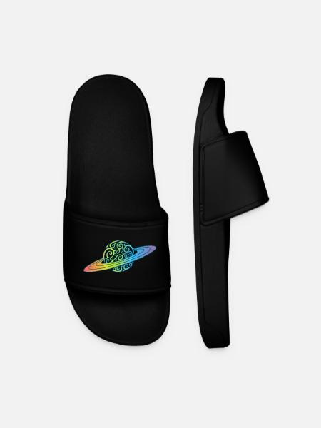 Planet Regenbogen - Männer Badelatschen - Schwarz