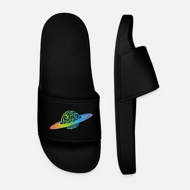 Rainbow planet - Men’s Pool Sliders - black