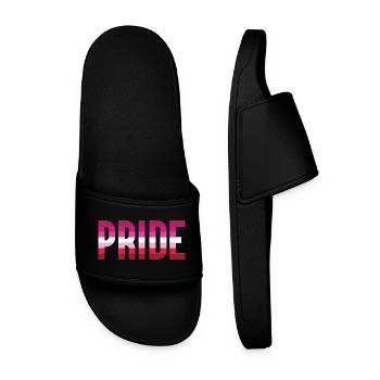 Pride Month LGBT - Lesbian Pride - Men’s Pool Sliders - black - Front