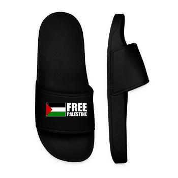 Free palestine - Men’s Pool Sliders - black - Front