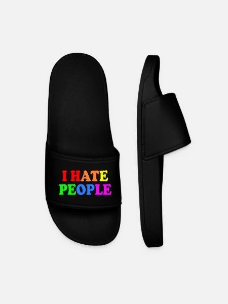 I hate people - Männer Badelatschen - Schwarz