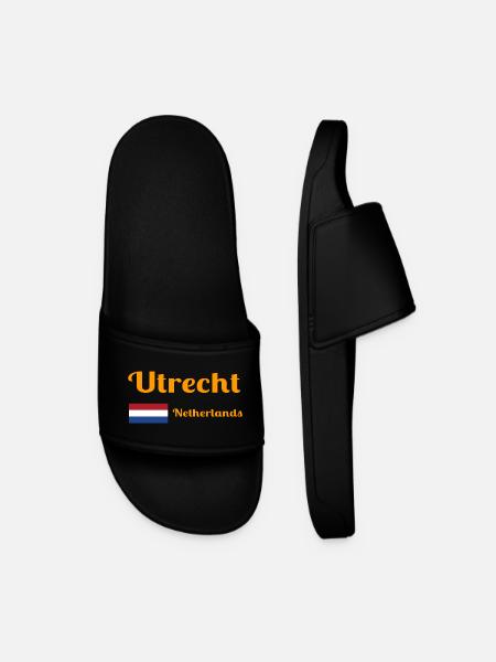 Utrecht, Netherlands- Stylish prints - Men’s Pool Sliders - black