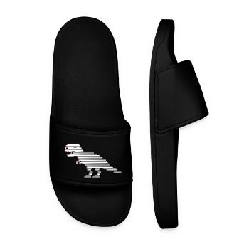 Dinosaures dinosaures dinosaures t-rex - Claquettes Homme - noir - Devant