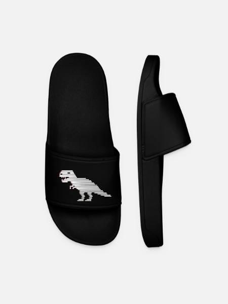 Dinosaurs dinosaurs dinosaurs t-rex - Men’s Pool Sliders - black