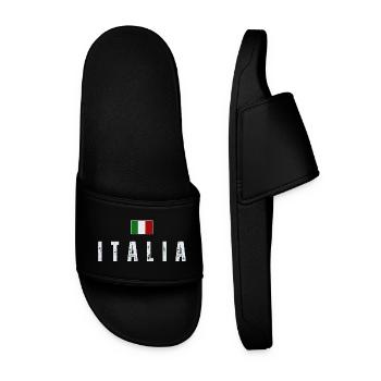 Italian flag, Italian pride - Men’s Pool Sliders - black - Front