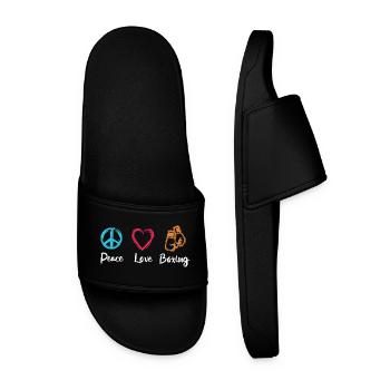 Peace Love Boxing - Men’s Pool Sliders - black - Front