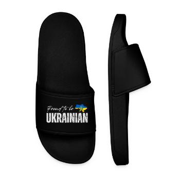 Fier Ukrainien, j’adore l’Ukraine - Claquettes Homme - noir - Devant