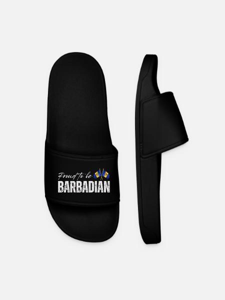 Barbadian Pride, Barbados Flag - Men’s Pool Sliders - black