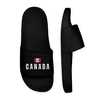 Canadian flag, Canadian patriot - Men’s Pool Sliders - black - Front