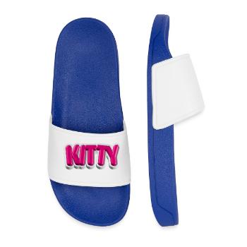 KITTY – 3D typography for cat lovers - Men’s Pool Sliders - royal blue - Front