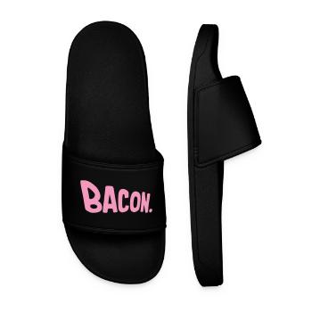 Bacon Bacon Food Funny Meat Foodie - Men’s Pool Sliders - black - Front