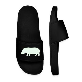 Silhouette d’hippopotame en vert pastel - Claquettes Homme - noir - Devant