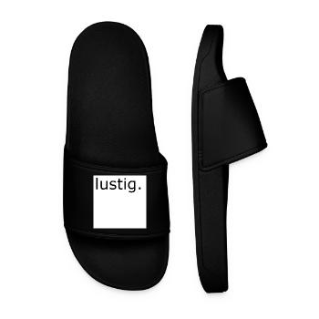 Funny Wordplay Typography - Men’s Pool Sliders - black - Front