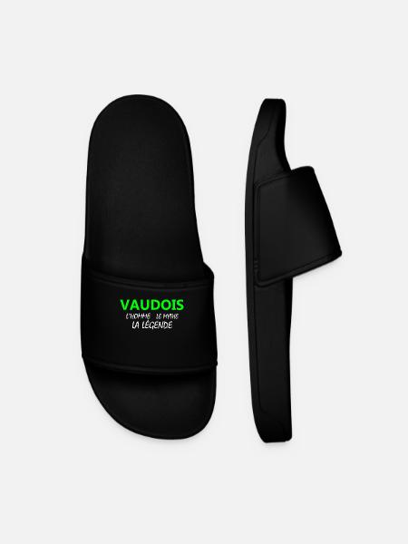 Vaudois Legend Pattern - Men’s Pool Sliders - black